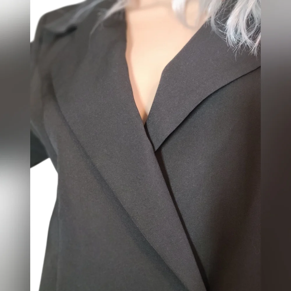 Missguided Jacket Dress Black Long Sleeved Button‎ Front Size 6 - Picture 5 of 14